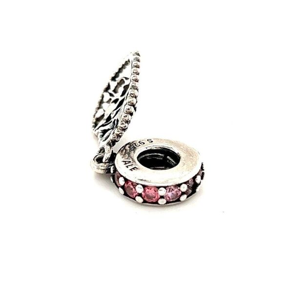 Pandora Cz Enamel Heart Dangle Charm - Picture 3 of 4